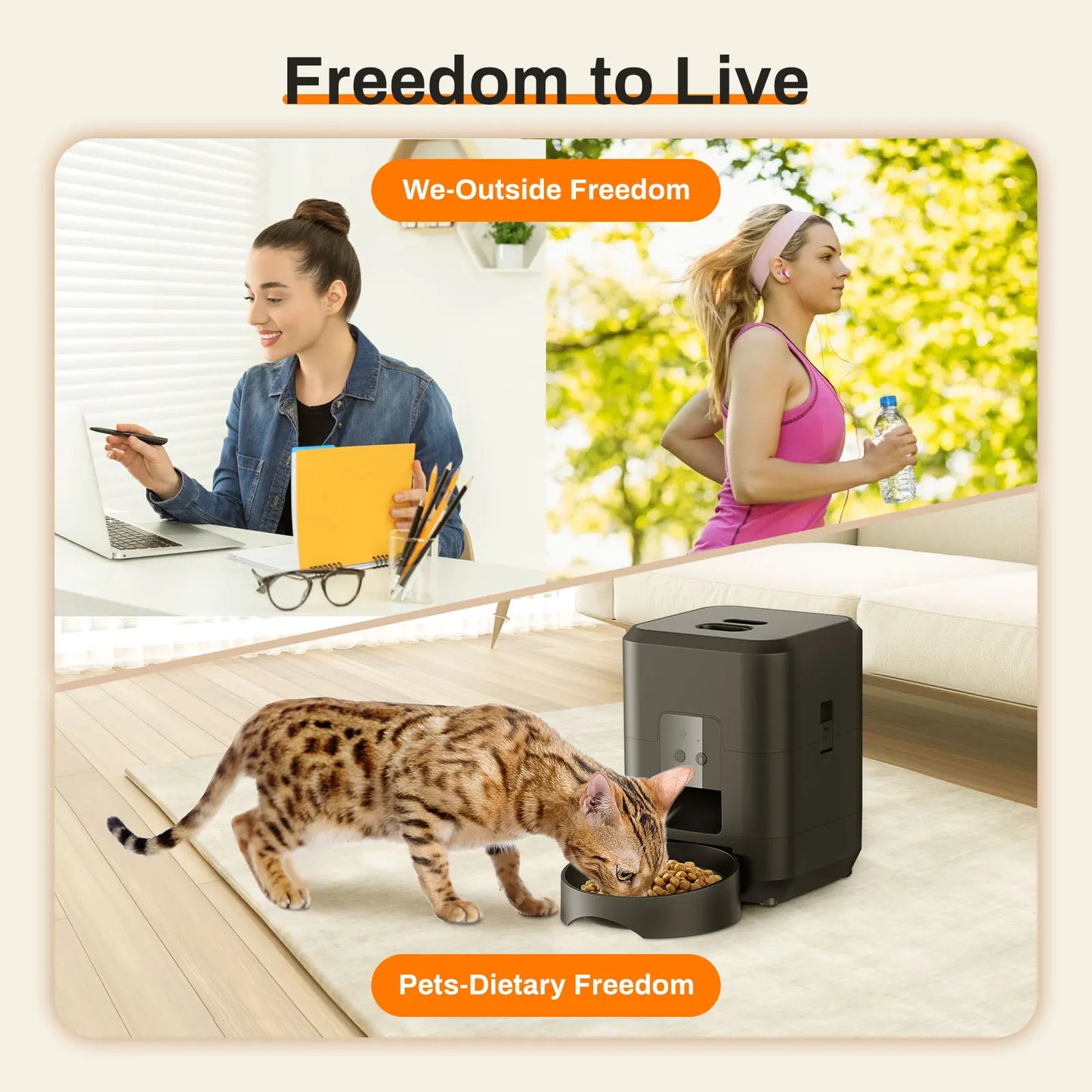 3.5L Automatic Pet Feeder WiFi APP Smart Timed Dosing Feeder