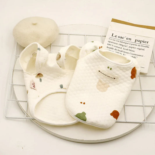 Autumn New Pet Clothes Home Clothes Clip Cotton Cartoon Mushroom Fish Dog Coat Warm Dog Hoodie Fashion Design Cat Clothes