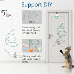 Cat Feather Toys,Hanging Electric Cat Toys for Indoor Cats,Retractable Cat Teaser Toy,Exercise Kitten Toys, Automatic Kitten Toy