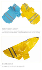 Summer Outdoor Puppy Pet Rain Coat S-XL Hoody Waterproof Jackets PU Raincoat for Dogs Apparel Clothes Little Teddy Dog Raincoat