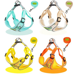 CDDMPET Dog Harness and Leash Set for Small Dogs Cartoon Puppy Harness Vest French Bulldog Walking Chest Strap Pet Accessories