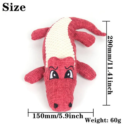 Pet Chew Toys Interactive Cartoon Animal Plush Alligator Shape Dog Sound Toy