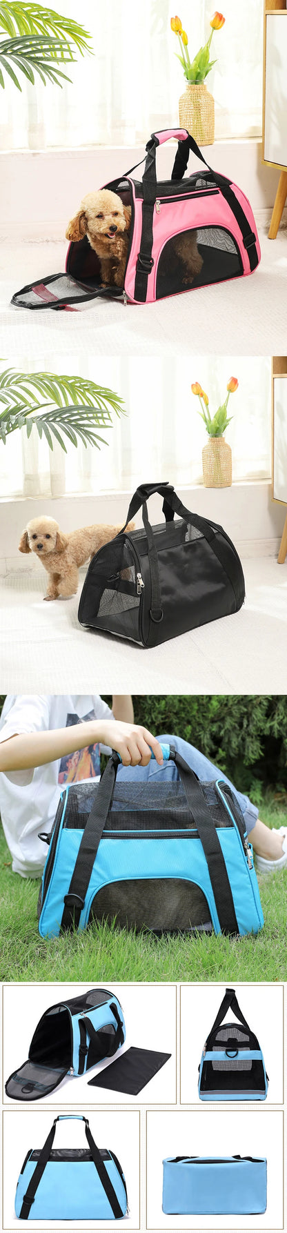 Soft-Sided Pet Travel Carrier Breathable Mesh Outdoor Tent Carrier