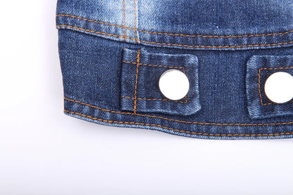 Dogs and Cats Jeans Coat Jacket Silver Buckle Denim Vest