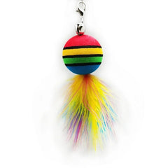 Cat Toys Interactive Funny Cat Feather Wand Suction Cup Ball Feathers Replacements with Bells for Indoor Cats Kitten Exercise