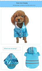 Summer Outdoor Puppy Pet Rain Coat S-XL Hoody Waterproof Jackets PU Raincoat for Dogs Apparel Clothes Little Teddy Dog Raincoat
