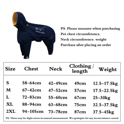 Waterproof Dog Raincoat Jumpsuit
