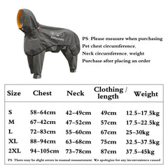 Waterproof Dog Raincoat Jumpsuit For Medium Large Dogs Rain Coat Outdoor Pet Clothes Puppy Doberman Labrador Husky Jacket
